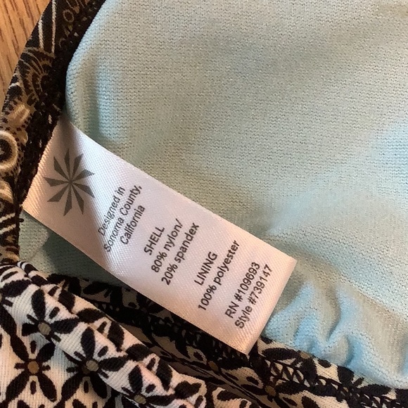 ATHLETA bikini top cool pattern brown black size S pretty artwork on this top 🐝 - Picture 5 of 8